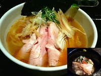 「【限定】冷鯛煮干しそば（半ライス付）800円」@麺匠 我家の写真