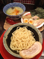 「スタミナ豚つけ麺 920円」@ラーメンのまめぞう 越谷レイクタウン店の写真