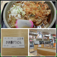 「かき揚げうどん550円」@地粉うどんの写真