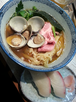 「蛤そば￥800＋カンパチの握り￥350」@中華そば 四つ葉の写真