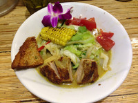 「GReeeeNカレーヌードル（〆のチーズ割り飯付き）850円」@NOODLE STOCK 鶴おかの写真