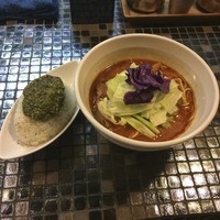 「海老リッチラーメン+バジルご飯」@らーめん 五ノ神製作所の写真