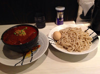 「どて辛味玉つけ麺 中盛」@どてちんⅢの写真