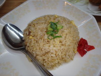 「スパイシーカレー冷麺(大)炒飯唐揚げ定食(1280円)」@天下一品 楽々園店の写真