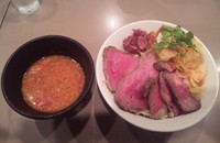 「【限定】和牛ローストビーフ冷製ボロネーゼスープつけ麺950円」@つけ麺 五ノ神製作所の写真