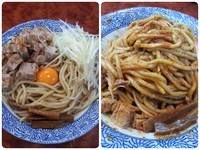 「冷やし汁なし麺（辛）大 400g ￥850」@自家製太麺 元気屋の写真