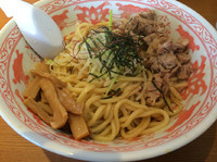 「油そば  スタンプカードで無料」@常勝軒 伊勢崎総本店の写真