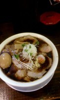 「肉そば醤油＋味玉大盛」@魁 肉盛りつけ麺 六代目けいすけの写真