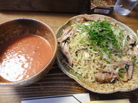 「【期間限定】トマト味噌つけ麺・温スープ・大盛り」@拉麺酒房 熊人の写真
