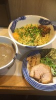 「辛玉つけめん 800円 （サービス券で大盛り）」@麺屋 扇 SENの写真