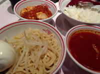 「レディースセット(冷し味噌、定食の麻婆辛さ2倍)」@蒙古タンメン 中本 新宿店の写真