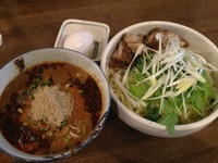 「【ラリー対象】白ごま担々つけめん・中＋生卵、850円＋50円」@麺処 井の庄の写真