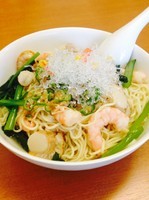 「（夏季限定）エビとホタテのオクラ添えあっさり和風¥850」@濃厚ラーメン じゅんの写真