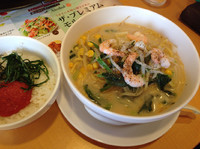 「海老とたっぷり野菜のちゃんぽん＋明太子ごはんセット699円＋20」@ガスト 町田図師店の写真