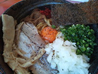 「かれまぜそば大盛、キーマカレー」@二代目狼煙 本店 葉隠製麺の写真