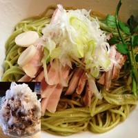 「まぜそば 塩＋かき氷（ラムレーズンミルク）」@BumBunBlauCafe with BeeHiveの写真