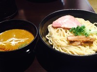 「（10食限定）カレーつけ麺¥850＋炙りチーズご飯¥150」@中華そば 輝羅の写真