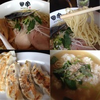 「【限定】土佐の鯛そば850円＋〆のミニ鯛茶漬け50円+餃子」@中華そば 田家 本店の写真