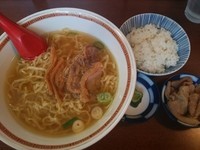 「中華そば＋Bセット（鶏皮, ご飯） （140914）」@中華そば 嘉一の写真