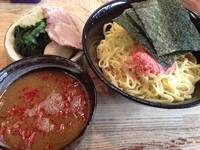 「えびつけ（大盛）」@横浜家系豚骨醤油極太麺 侍 本店の写真