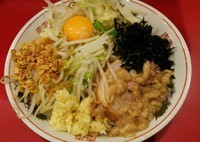 「ラーメン+汁なしニンニクアブラフライドガーリック海苔780円」@ラーメン英二の写真