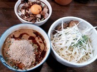 「【限定】白ごま坦々つけめん ￥850＋ブラック醤油豚ごはん」@麺処 井の庄の写真