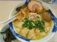 「【限定】海老ワンタン麺￥830＋あおさのり（サービス）」@麺屋 扇 SENの写真