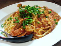 「【期間限定】ワタリガニのトマトソース（大）￥890」@ラーメンアキラの写真