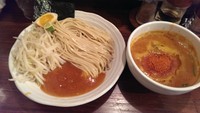 「味噌つけ麺、辛さ5倍」@旨辛ラーメン 表裏の写真