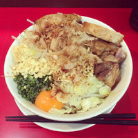 「まぜそば、豚2枚追加、ニンニク」@用心棒の写真