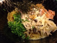 「【限定】秋刀魚節とクリームきのこの和えそば 780円」@麺喰屋 澤 水天宮本店の写真