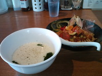 「9月限定麺 ベジ白湯つけ麺」@ストライプ ヌードルズの写真