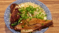 「【限定】残暑の果実(ミニ)+チキンステーキ(ハーフ)￥880」@ラーメン燈郎の写真