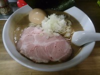「【限定】白湯煮干しどろ～りバージョン味玉＋ミニチャ丼」@へべれ家の写真