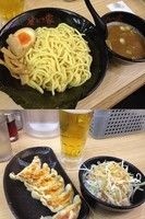 「つけ麺500円ネギめし120円餃子180円ビール150円ｘ2」@せい家 所沢店の写真
