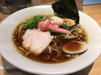「鶏・煮干・蛤のトリプルSOBA」@Ginza Noodles むぎとオリーブの写真