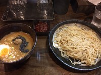 「つけ麺小 辛ダレトッピング」@つけ麺 富平の写真