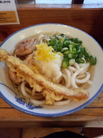 「鶏おろし（冷）450円+ちくわ天（サービス）」@ゆず屋製麺所の写真