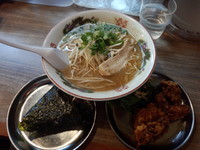 「広島中華そば680円+唐揚げライスセット330円」@広島乃風 神田店の写真