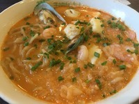 「【限定】秋野菜と魚介のトマトクリーム麺 860円」@中華蕎麦 瑞山（ZUIZAN）の写真