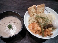 「【限定】和栗のつけ麺～秋鮭と季節野菜を添えて ￥860」@中華蕎麦 瑞山（ZUIZAN）の写真