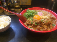 「味噌肉玉そば 脂 大盛り サービスライス」@肉玉そば おとど 亀有店の写真