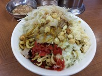 「限定カレー油そば」@ラーメンの店 どでん 北浦和店の写真