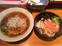 「限定  朝ラー定食煮豚三昧丼  918円」@らーめん芝浜の写真