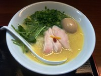 「白湯SOBA 並 880円+味玉100円+青葱100円」@銀座 篝 ラゾーナ川崎プラザ店の写真