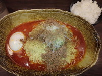 「大盛汁なし担々麺(４辛)(660円)、半ライス(50円)他」@中華そば くにまつ 本店の写真