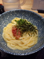 「釜玉明太バターうどん650円」@讃岐ぶっかけやの写真