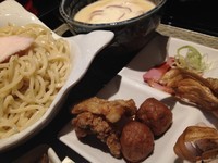 「鶏つけsoba 大 950円、 贅沢 +300円」@鶏soba 座銀 肥後橋本店の写真