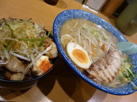 「味噌らーめん＋チャーシュー飯」@麺屋青山 臼井店の写真