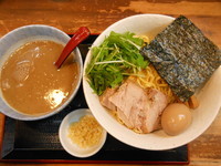 「海老味噌つけめん（あつもり）＋味玉」@味噌麺処 花道庵の写真